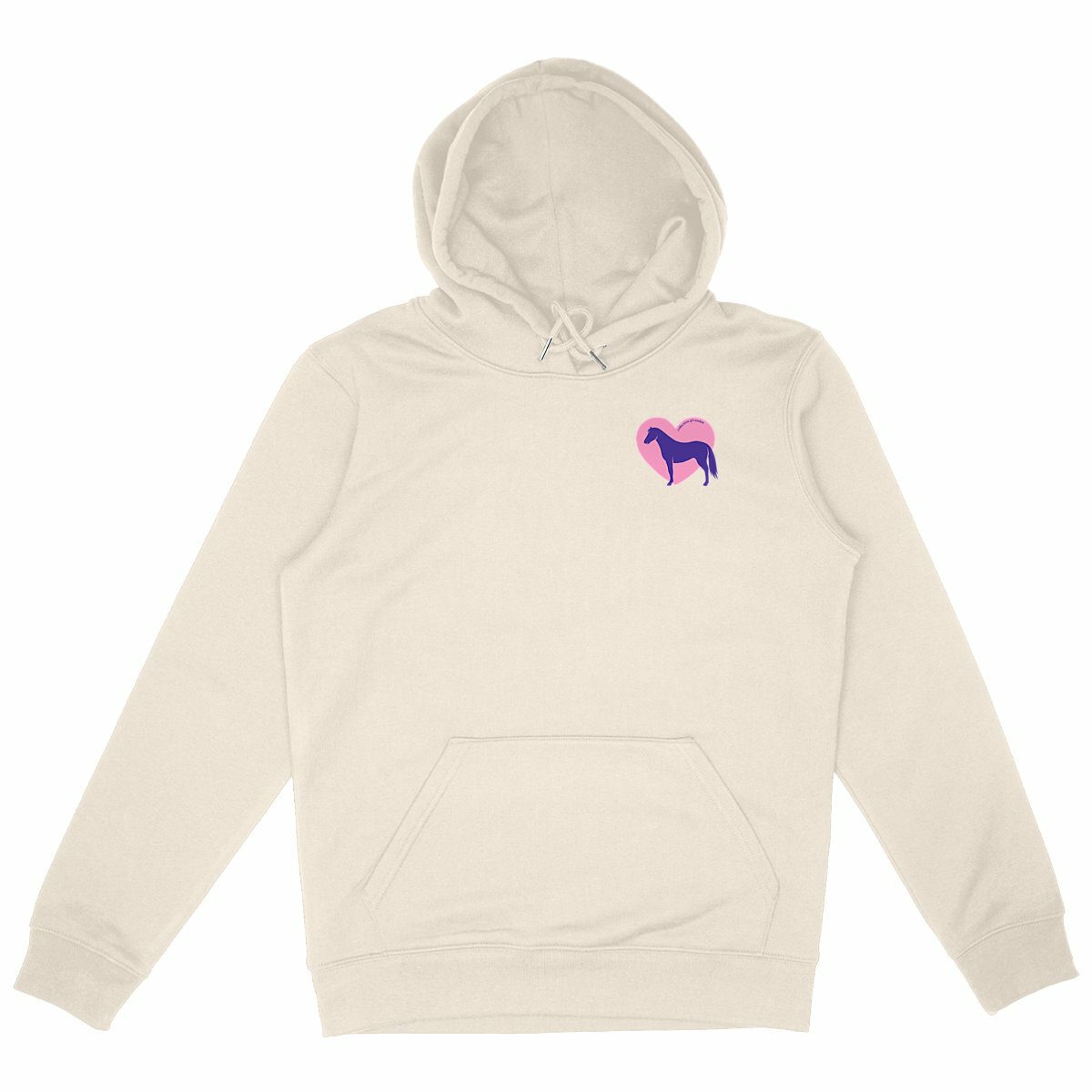 Image front Hoodie Cœur de Cheval - Couleur personnalisable