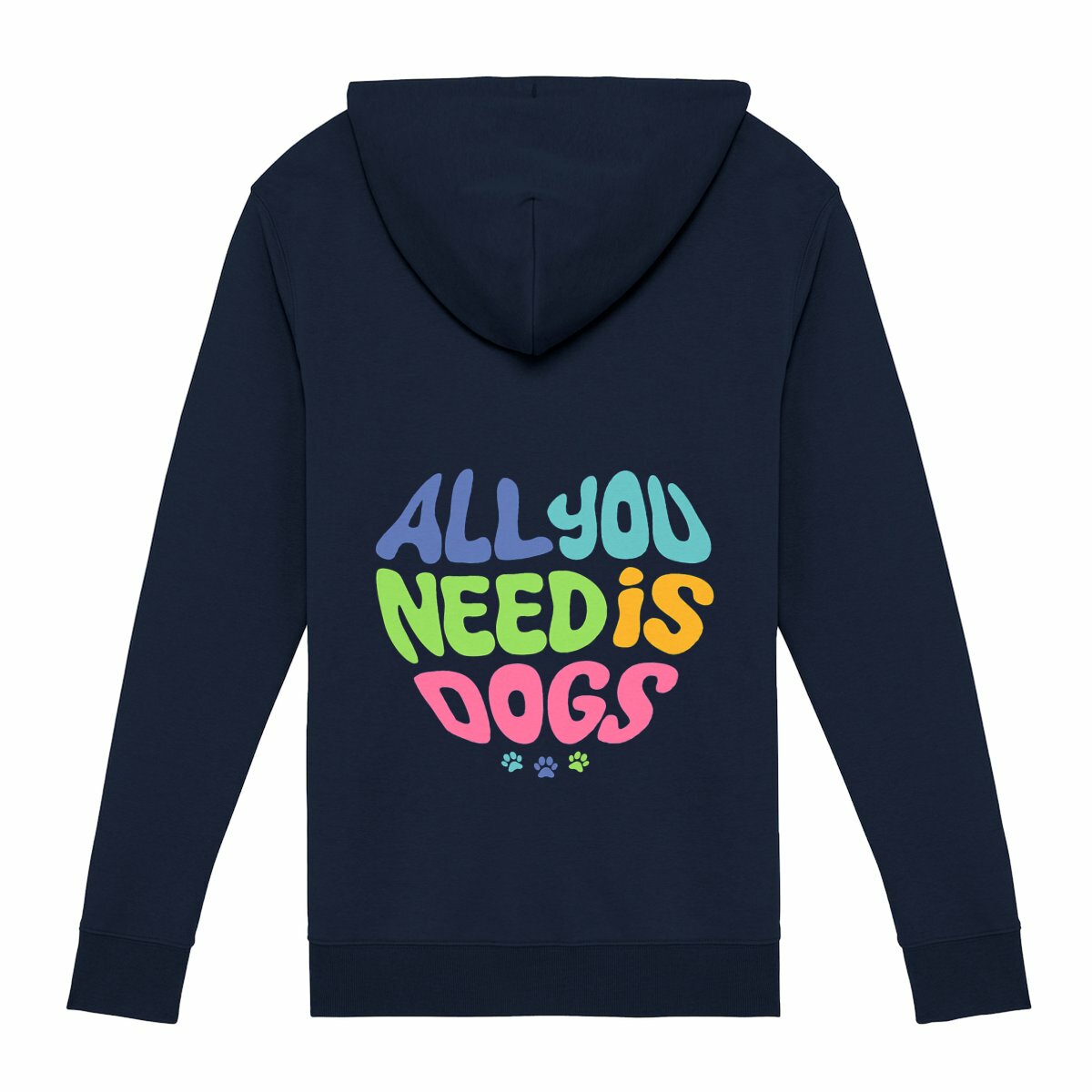 Image front Hoodie Zippé All you need is dogs