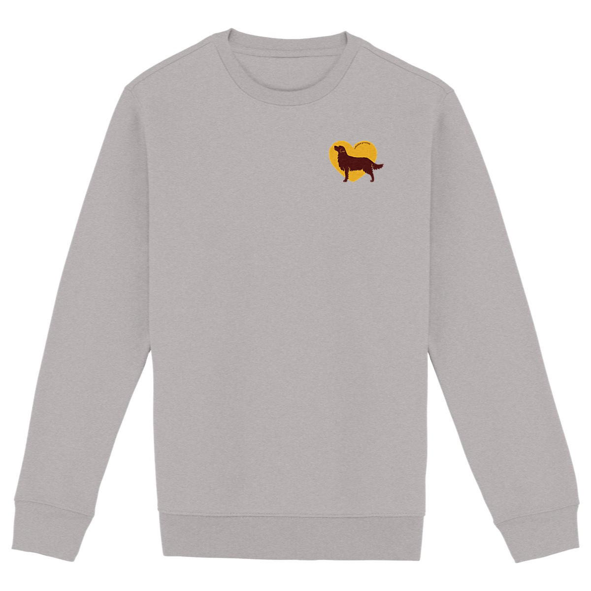 Image front Sweatshirt Cœur de Golden Retriever - Couleur personnalisable