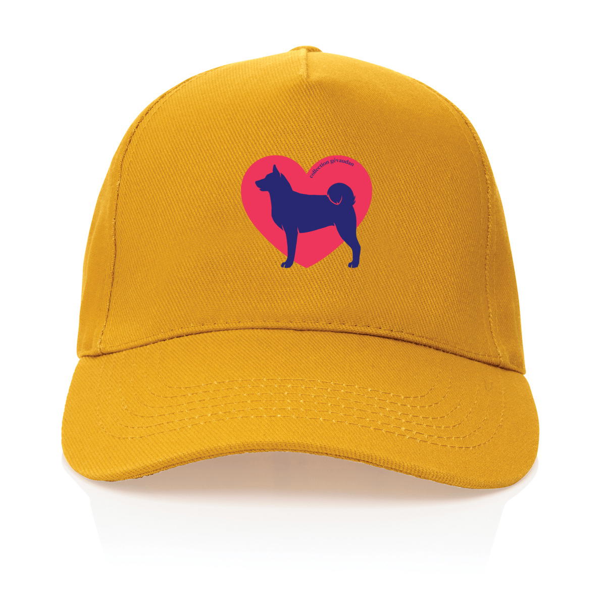Image front Casquette Cœur d'Akita Américain - Couleur personnalisable