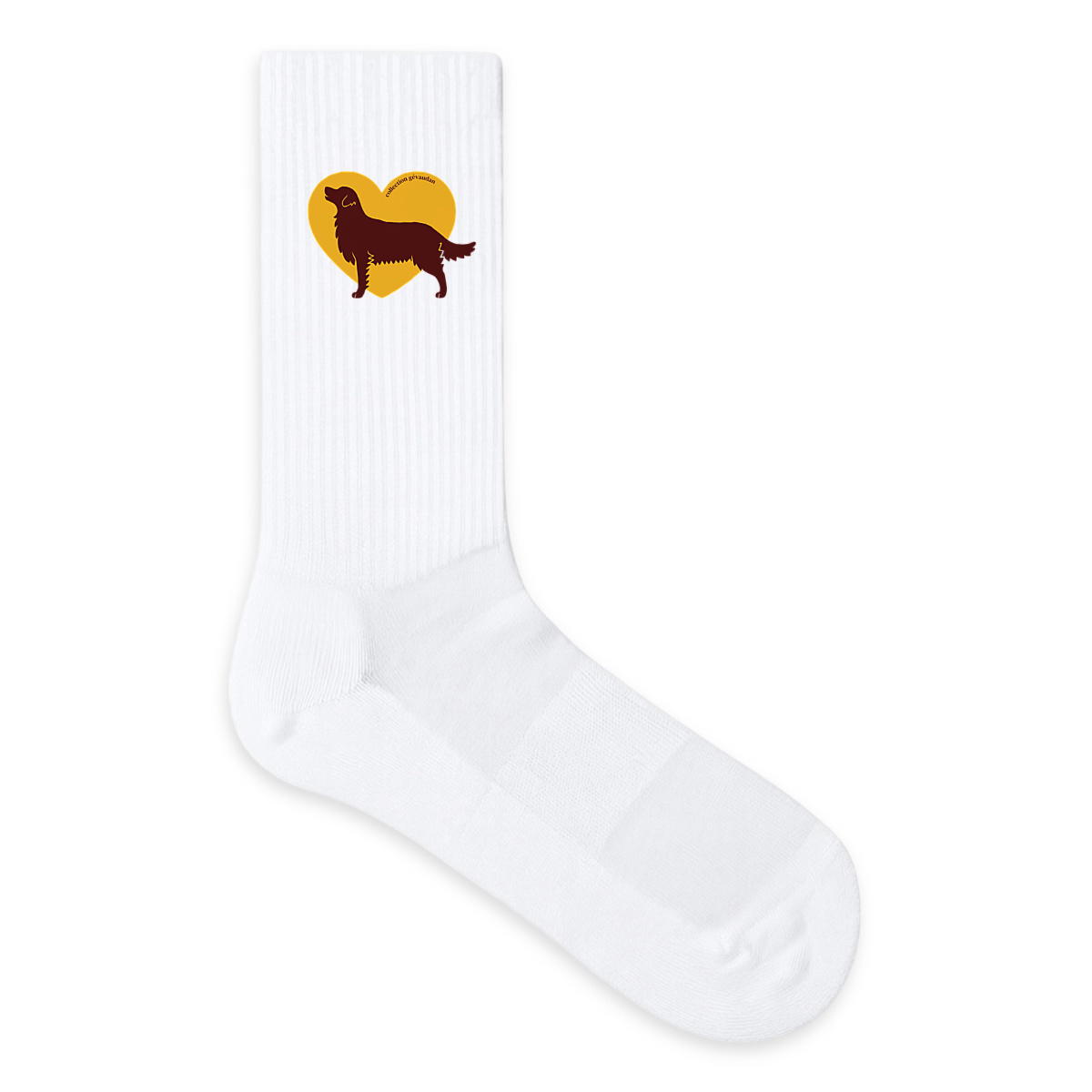Image front Chaussettes Cœur de Golden Retriever - Couleur personnalisable