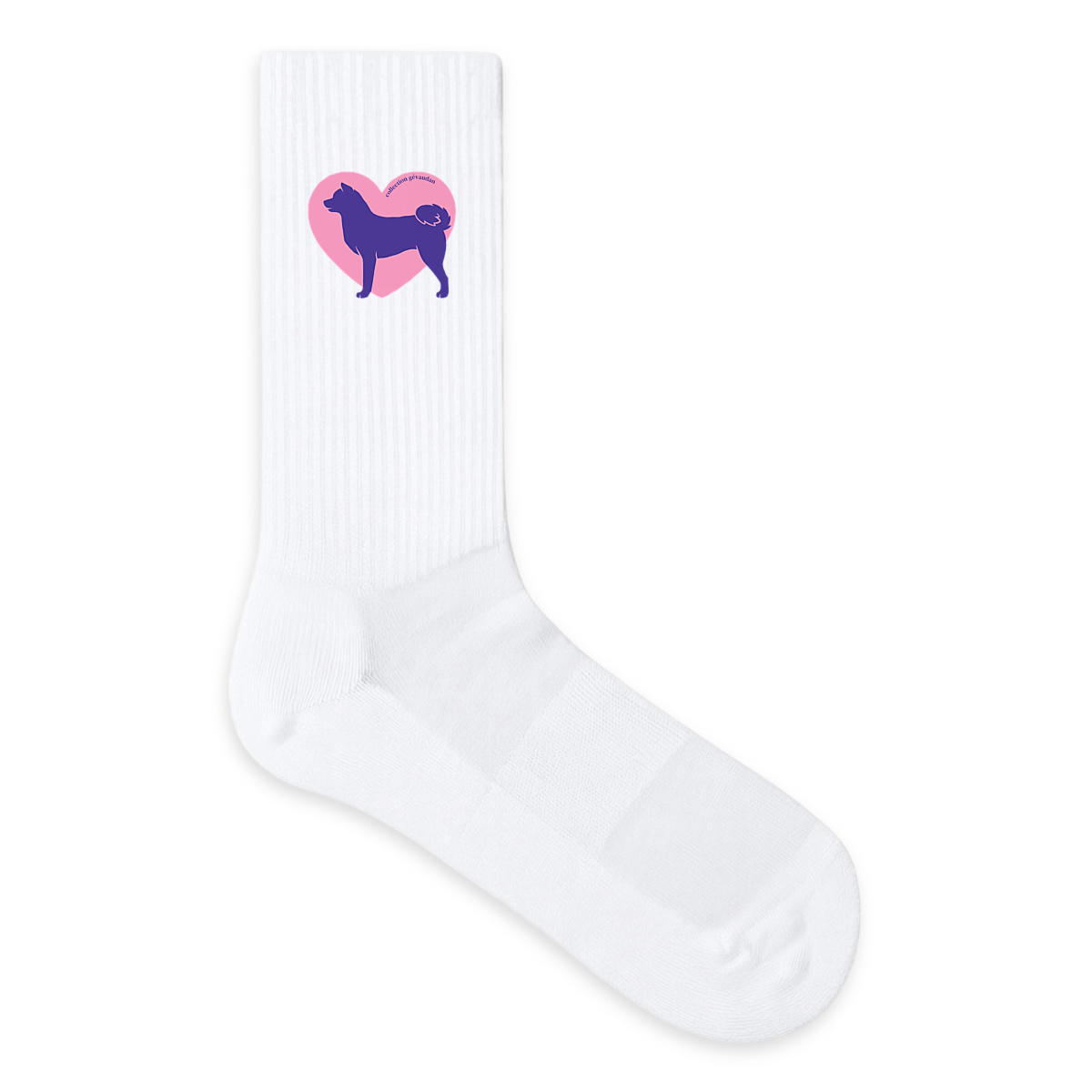 Image front Chaussettes Cœur d'Akita Inu - Couleur personnalisable