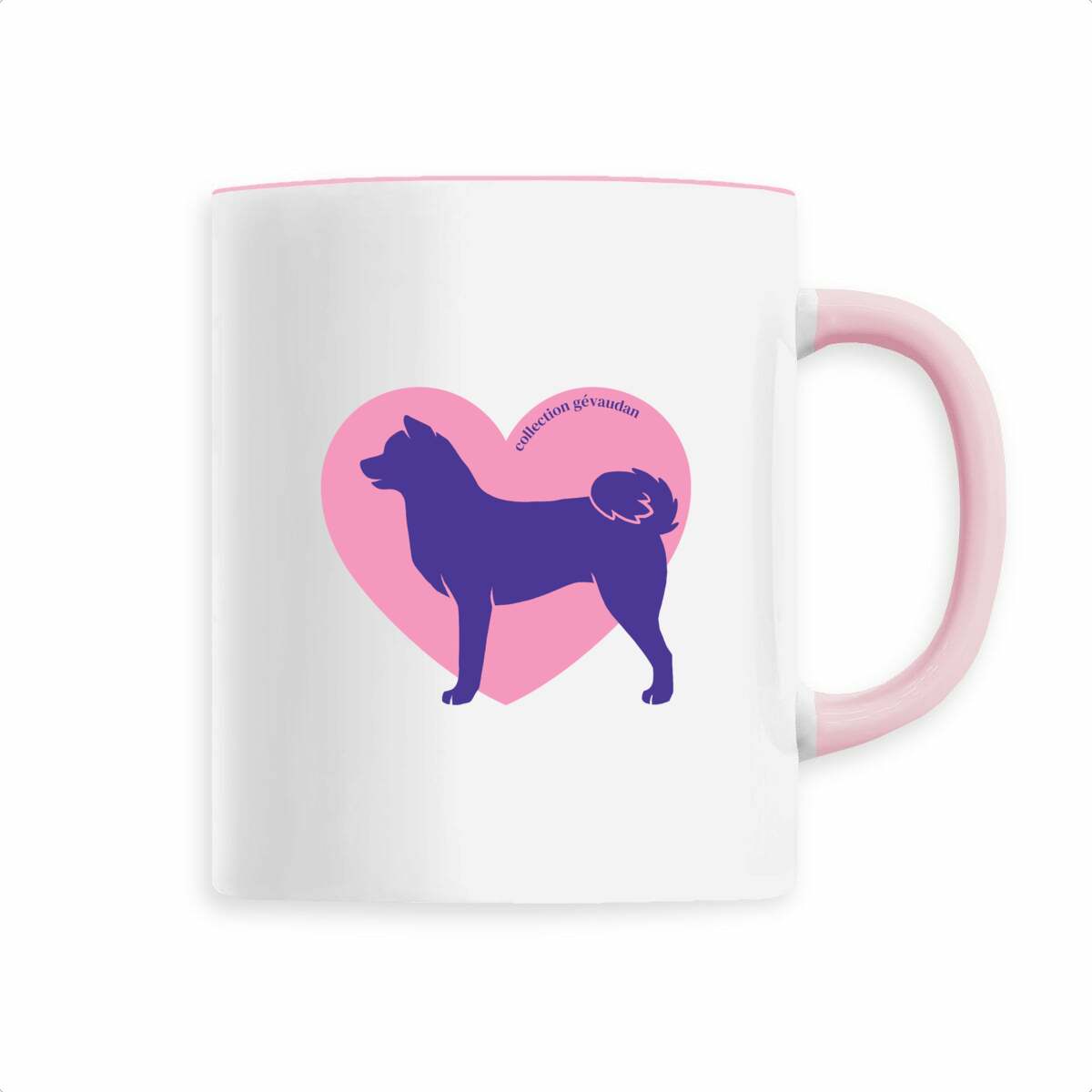 Image front Mug Cœur d'Akita Inu - Couleur personnalisable