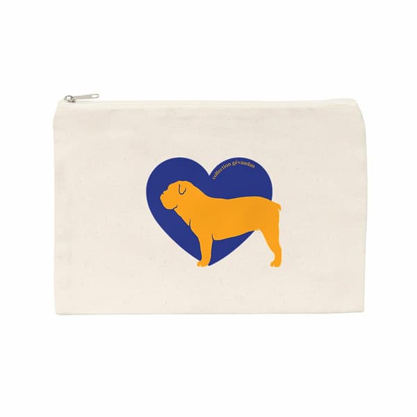 Image front Pochette Cœur de Bouledogue Anglais - Couleur personnalisable