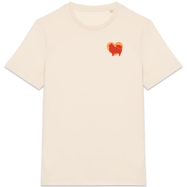 Image front T-Shirt BIO Cœur de Spitz - Couleur personnalisable