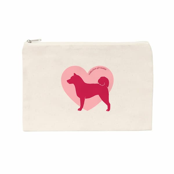 Image front Pochette Cœur de Shiba Inu - Couleur personnalisable