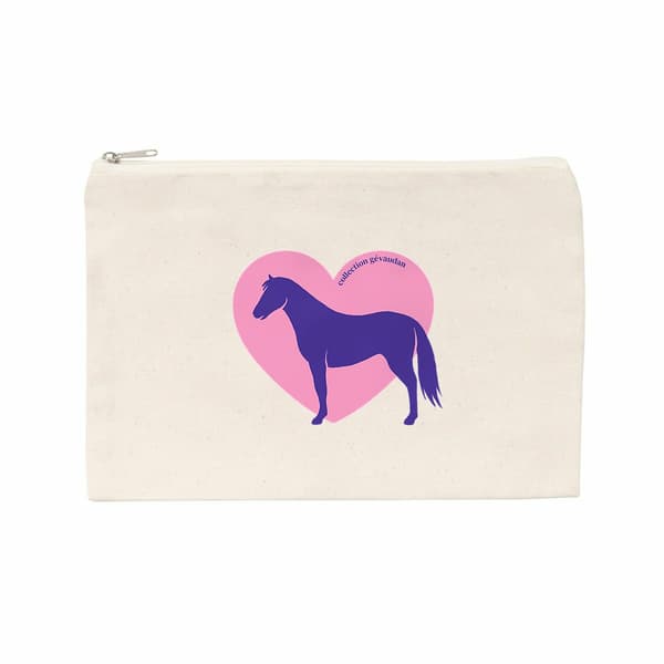 Image front Pochette Cœur de Cheval - Couleur personnalisable