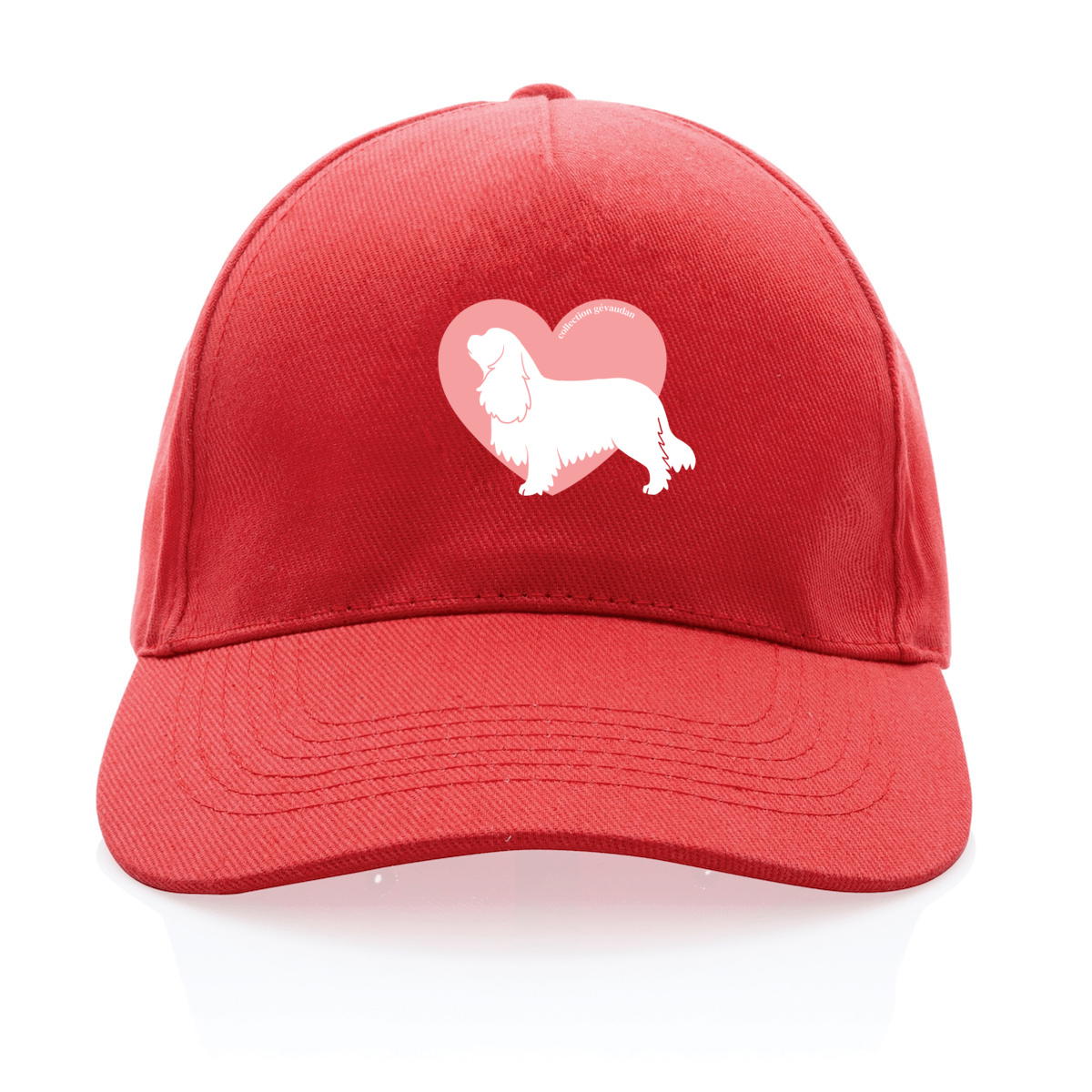 Image front Casquette Cœur de Cavalier King Charles - Couleur personnalisable