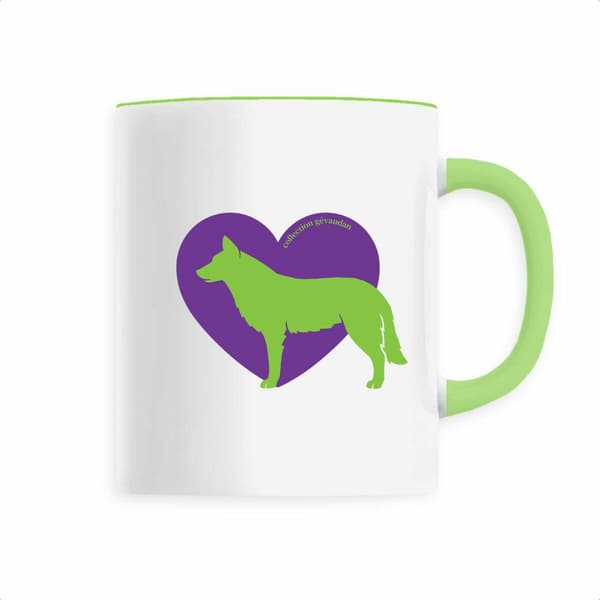 Image front Mug Cœur de Chien-Loup - Couleur personnalisable
