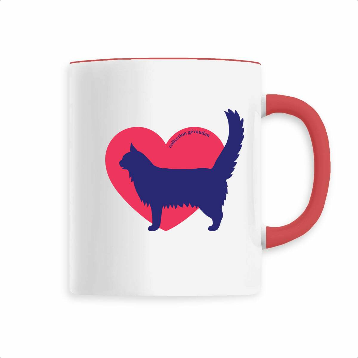 Image front Mug Cœur de Maine Coon - Couleur personnalisable
