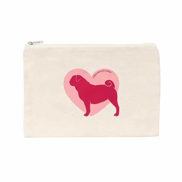 Image front Pochette Cœur de Carlin - Couleur personnalisable
