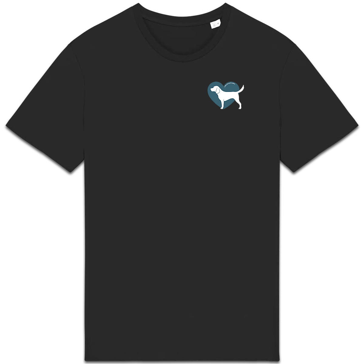 Image front T-Shirt BIO Cœur de Beagle - Couleur personnalisable