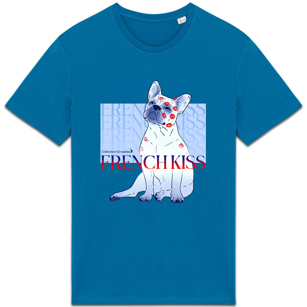 Image front T-Shirt BIO French Kiss - Bouledogue Français