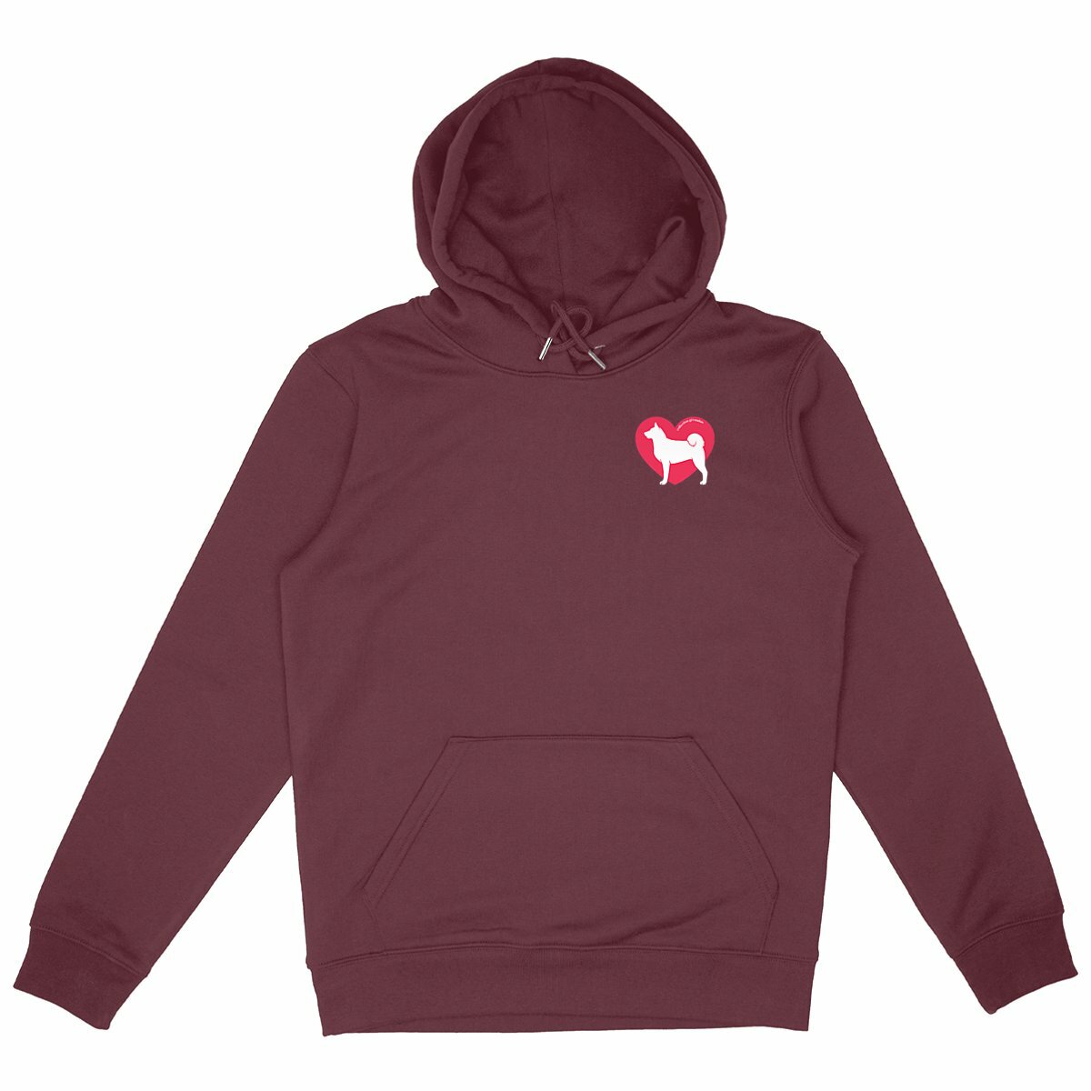 Image front Hoodie Cœur d'Akita Américain - Couleur personnalisable