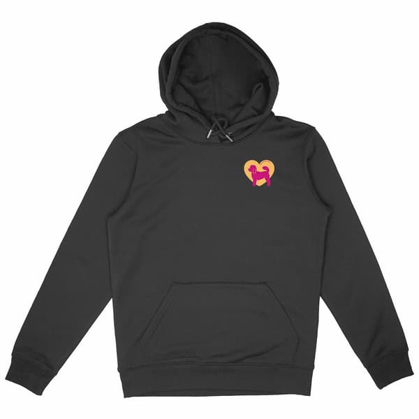 Image front Hoodie Cœur de Caniche Nain - Couleur personnalisable