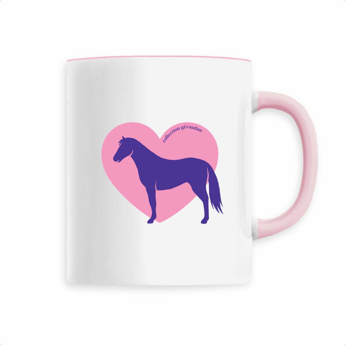 Image front Mug Cœur de Cheval - Couleur personnalisable