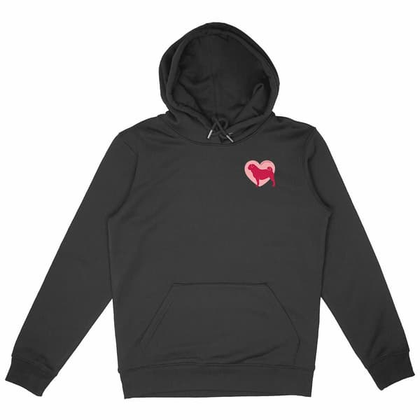 Image front Hoodie Cœur de Carlin - Couleur personnalisable