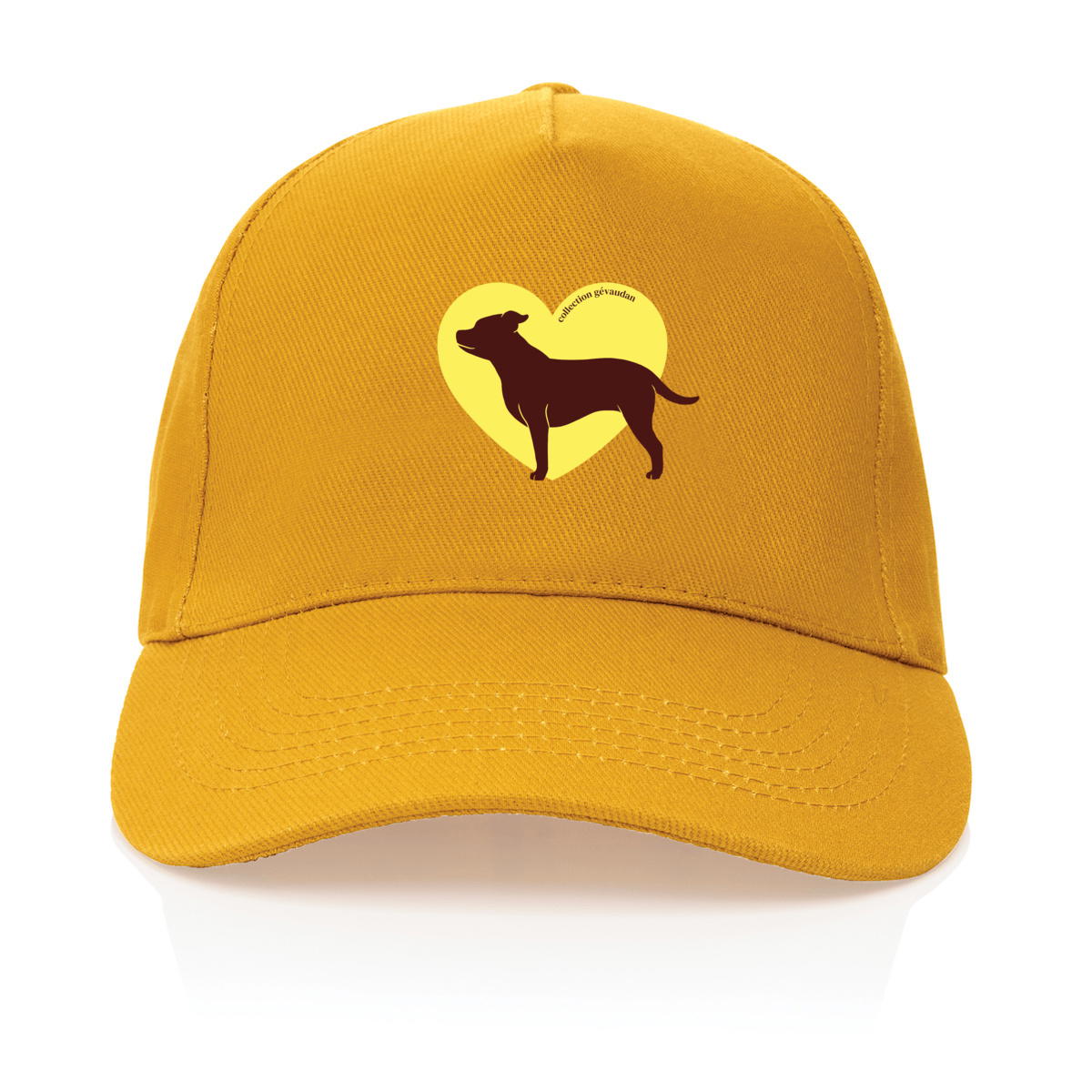 Image front Casquette Cœur de Staffie - Couleur personnalisable