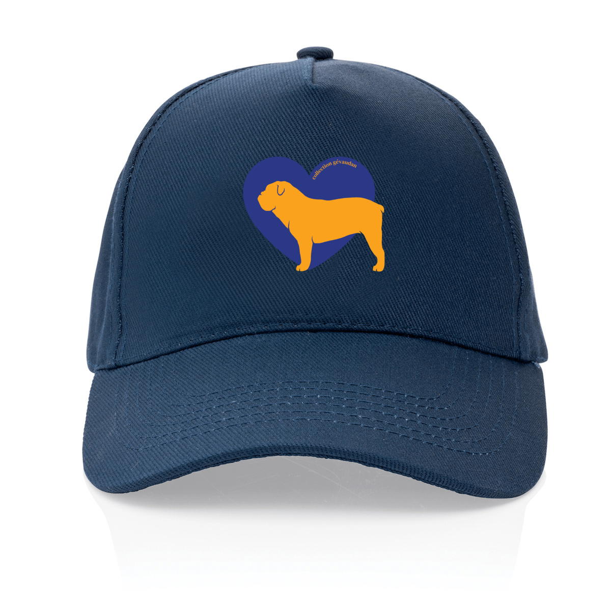 Image front Casquette Cœur de Bouledogue Anglais - Couleur personnalisable