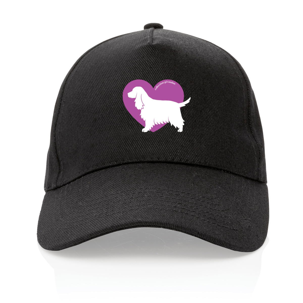 Image front Casquette Cœur de Cocker Anglais - Couleur personnalisable