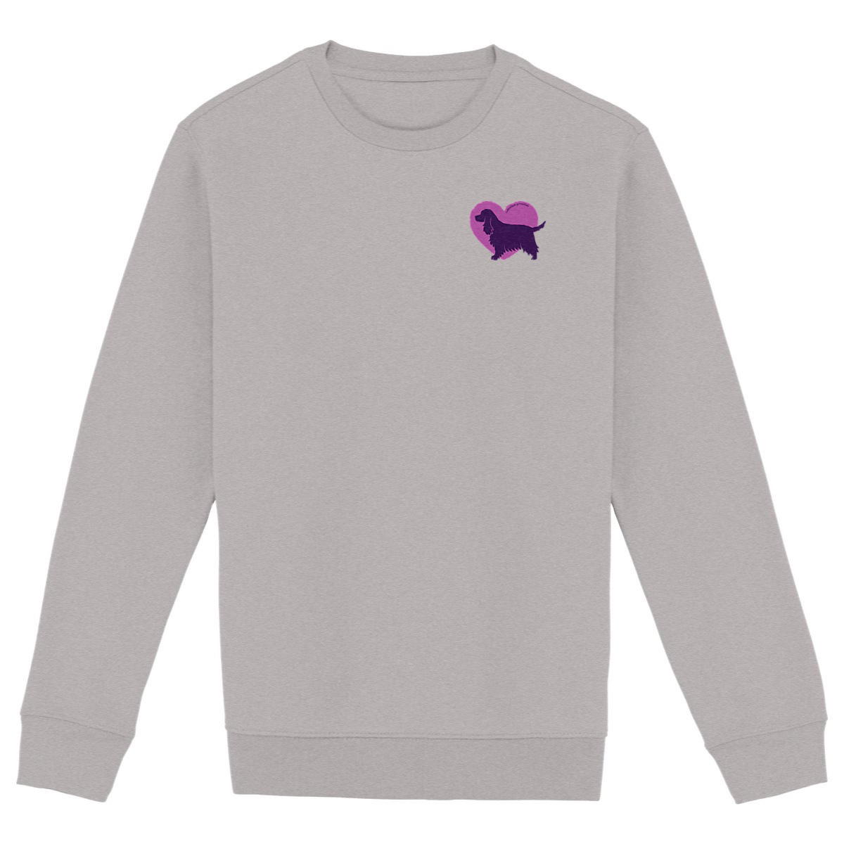 Image front Sweatshirt Cœur de Cocker Anglais - Couleur personnalisable