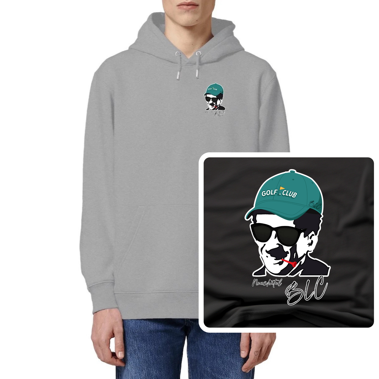 Image front Sweat à capuche Unisexe Charlot Édition Golfeur