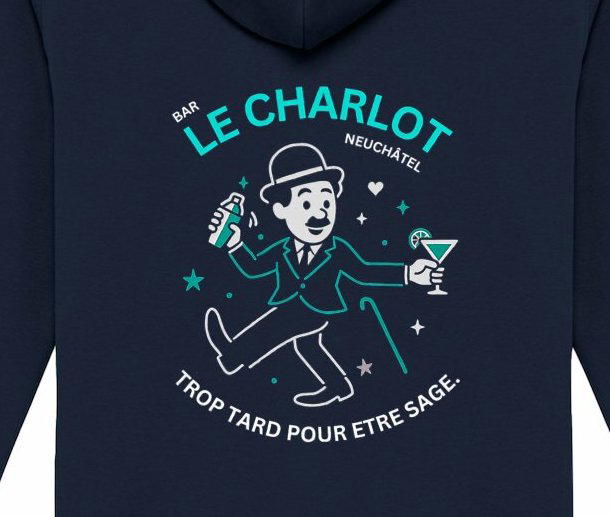 Image front Sweat à capuche Unisexe Édition Trop tard pour être sage 