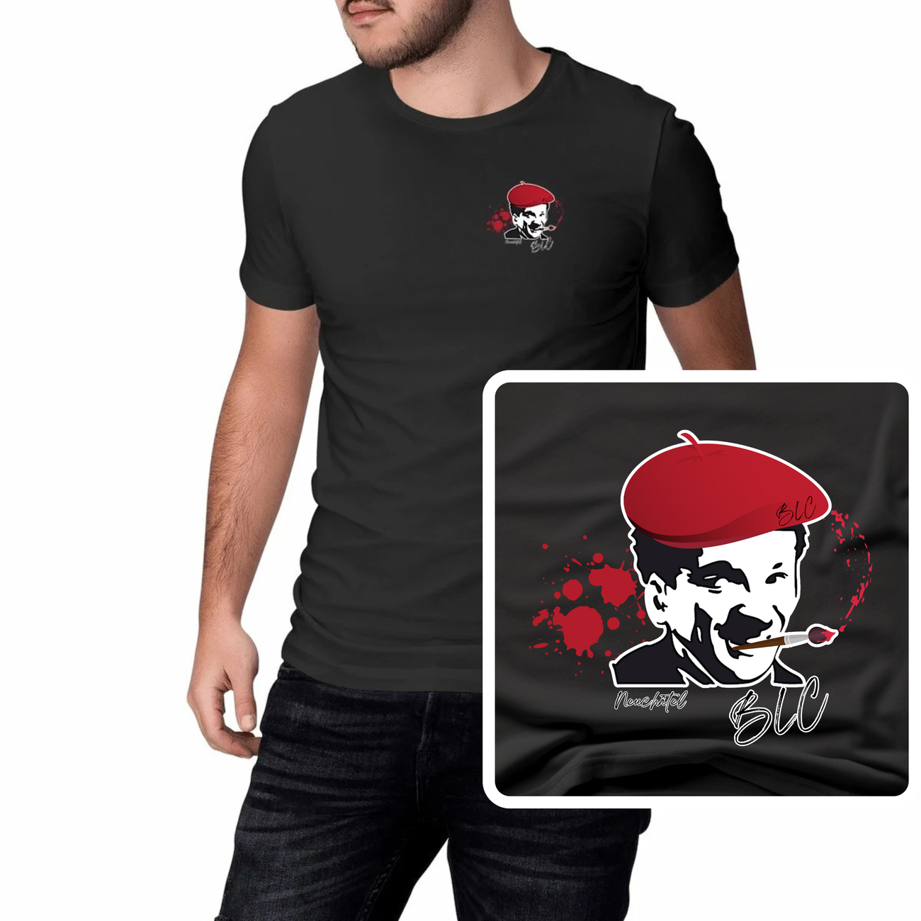 Image front T-Shirt Unisexe Charlot Édition Peintre