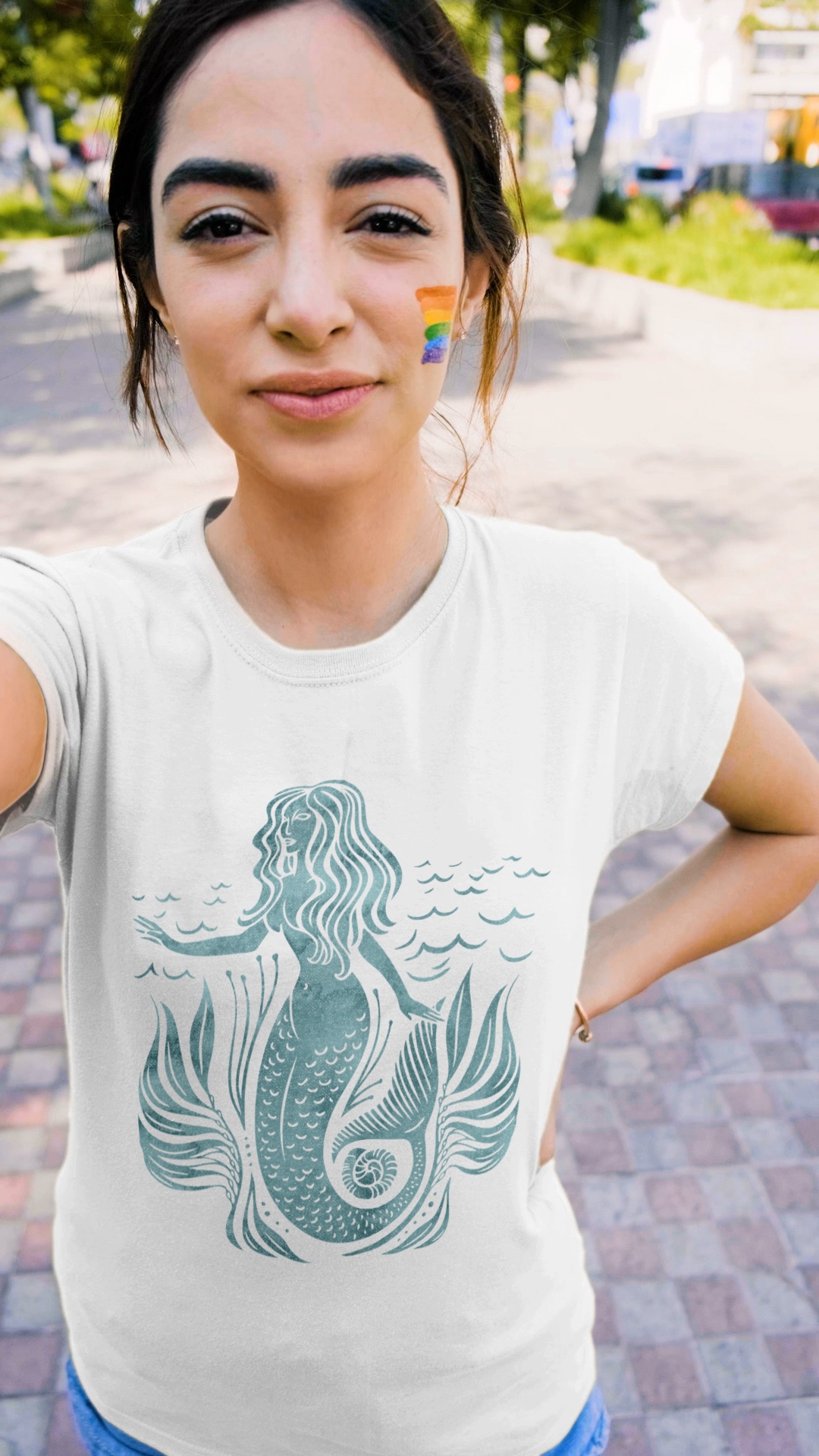 Image front T-shirt Bio Femme – Sirène Mystique - Magie & Océan
