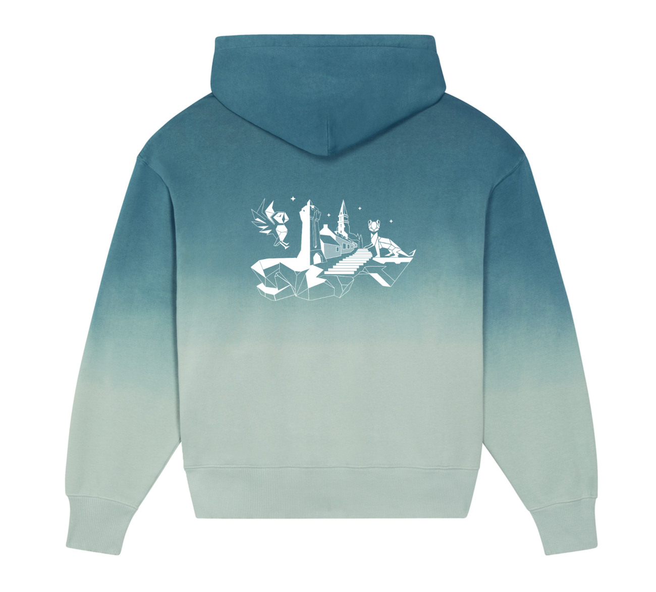 Sweat à capuche unisexe Dip Dye oversized - DevFest - Perros-Guirec