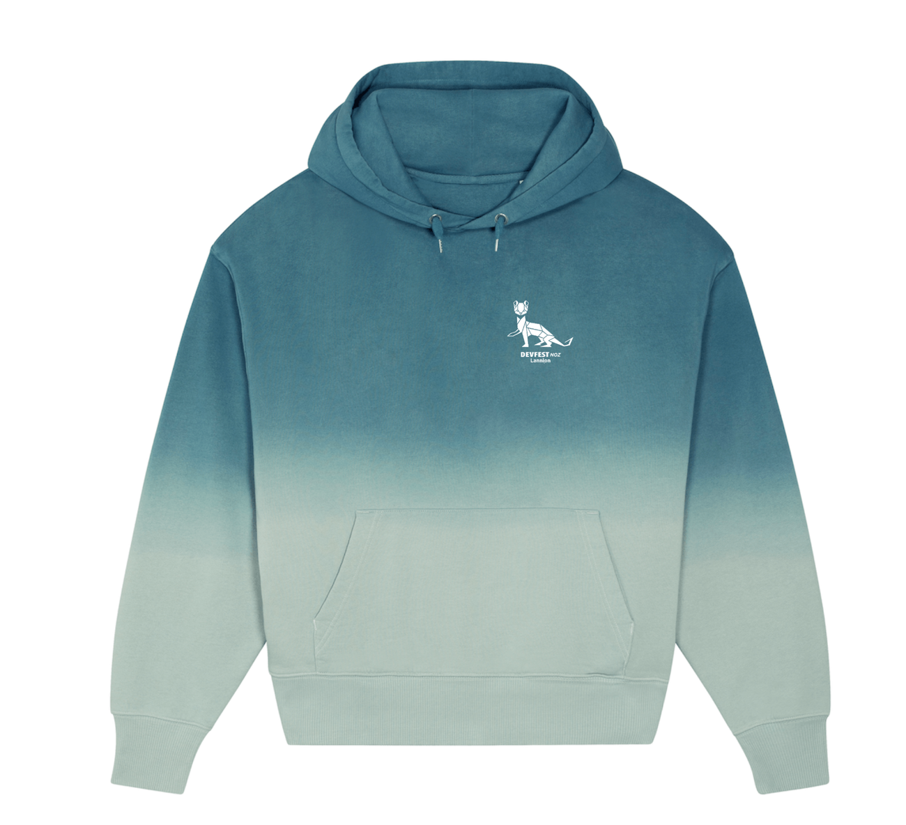 Sweat à capuche unisexe Dip Dye oversized - DevFest - Perros-Guirec - Image