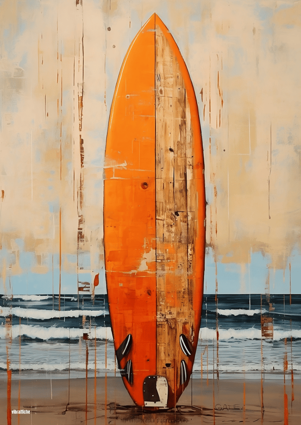 Planche de surf orange - Image
