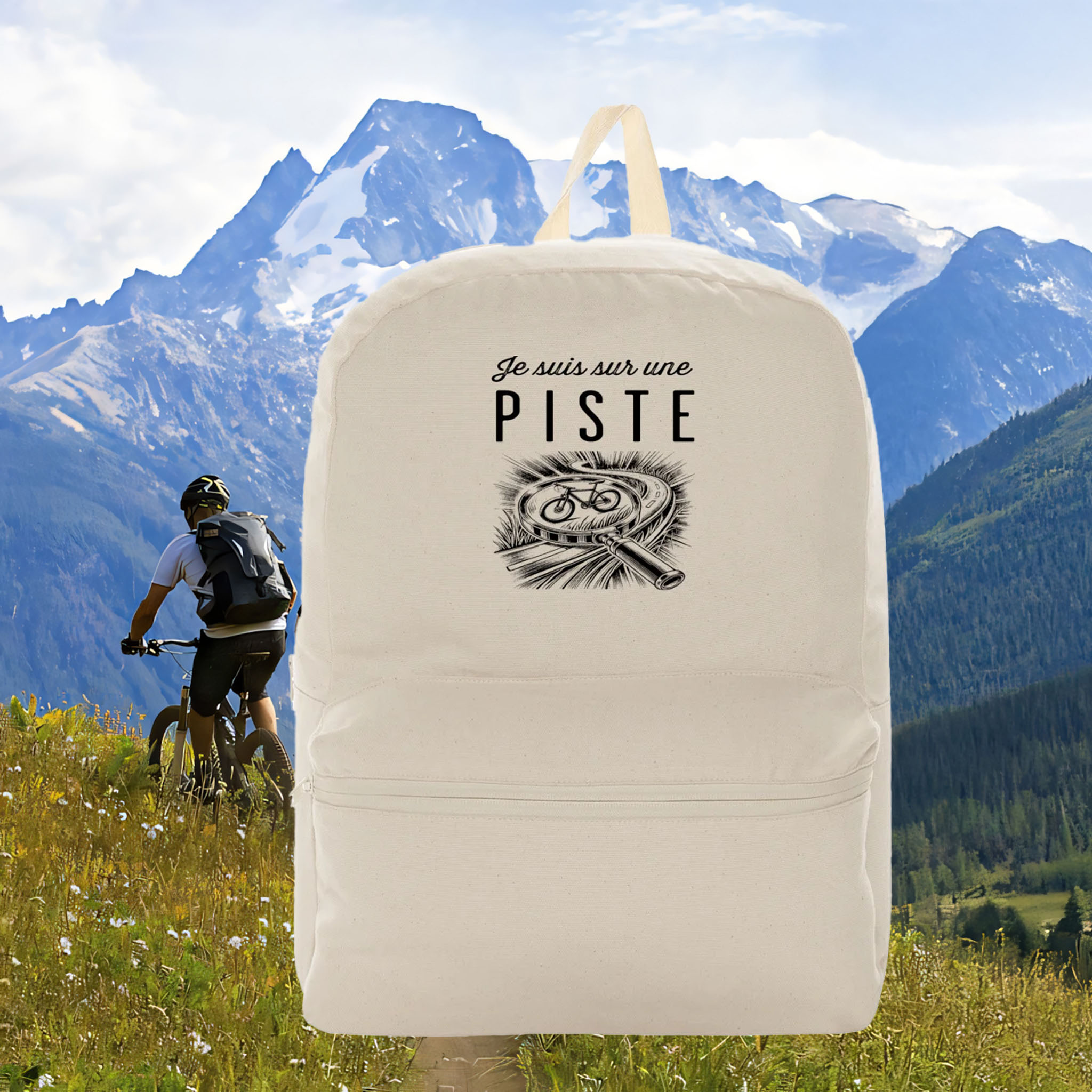 Image front Sac à dos 100 % recyclé - Je suis sur une piste