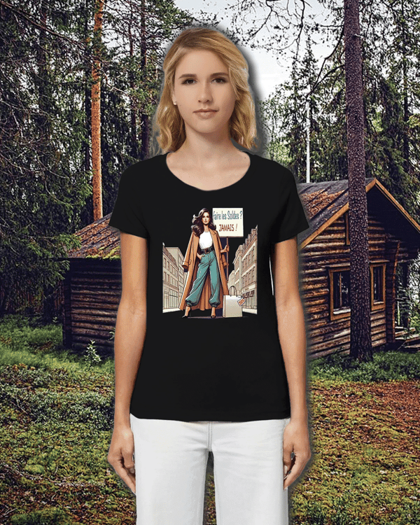 Image front T-shirt Femme Léger - Faire les Soldes ? Moi ? Jamais !