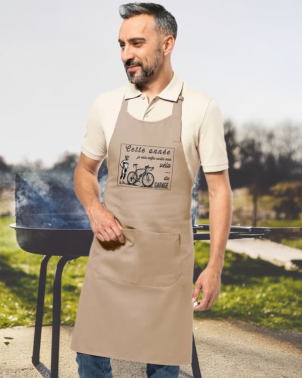 Image front Tablier Cette année, je sors le vélo