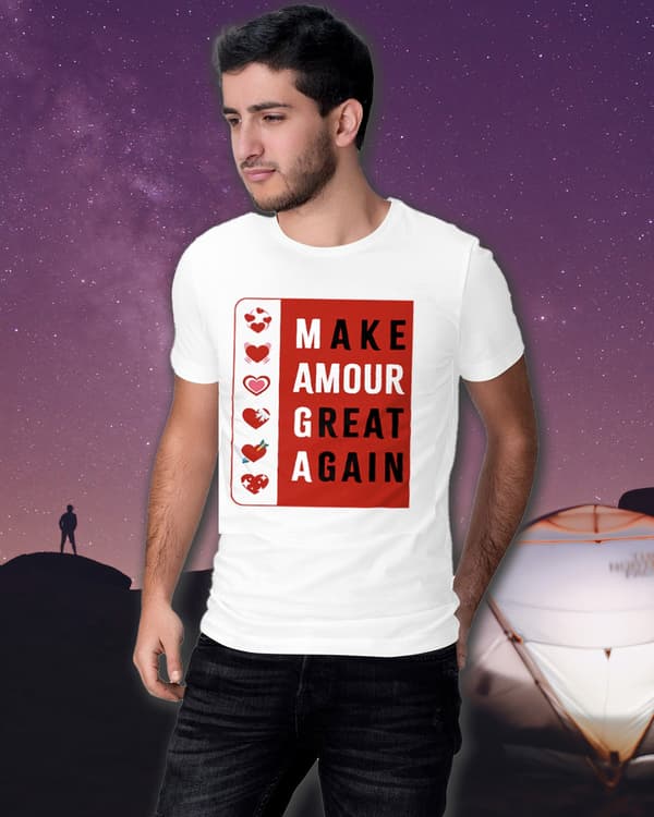 Image front T-shirt Unisexe épais MAGA Saint Valentin