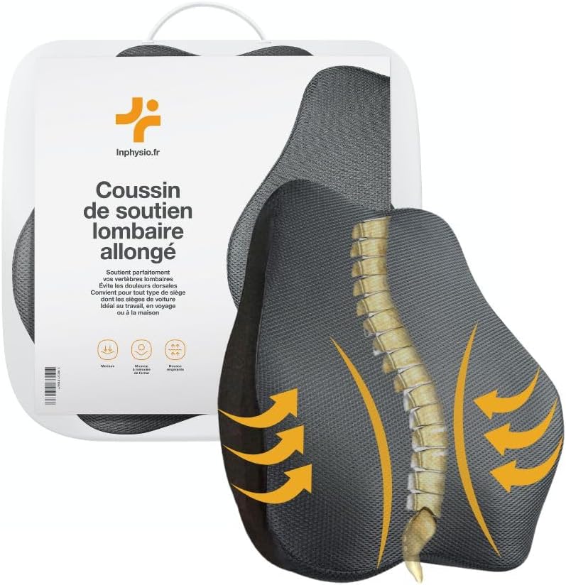 Image front Coussin de soutien lombaire allongé INPHYSIO 45X41X10.5cm