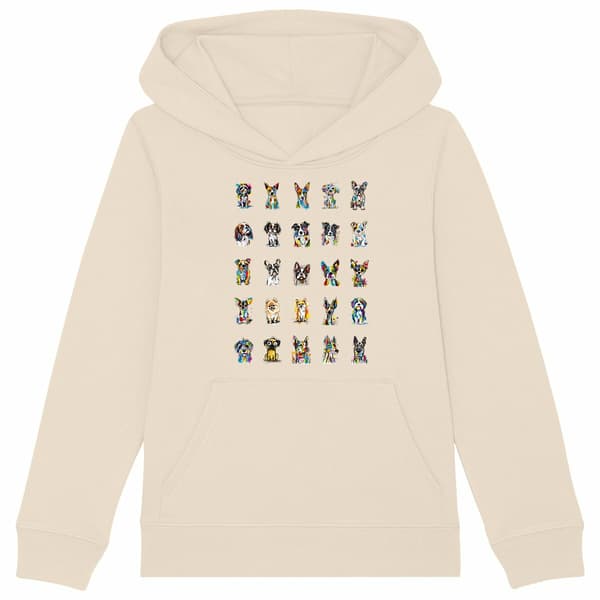 Image front Sweat à capuche Enfant Confort Bio - "Team Chiens"