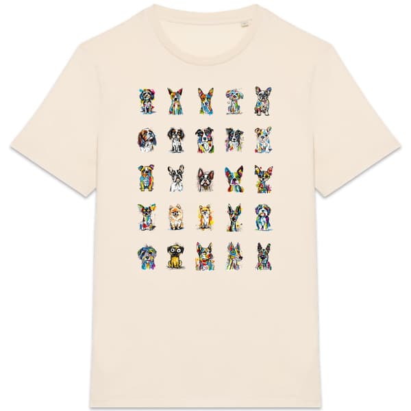 Image front T-shirt Unisexe Confort Bio - "Team Chiens"