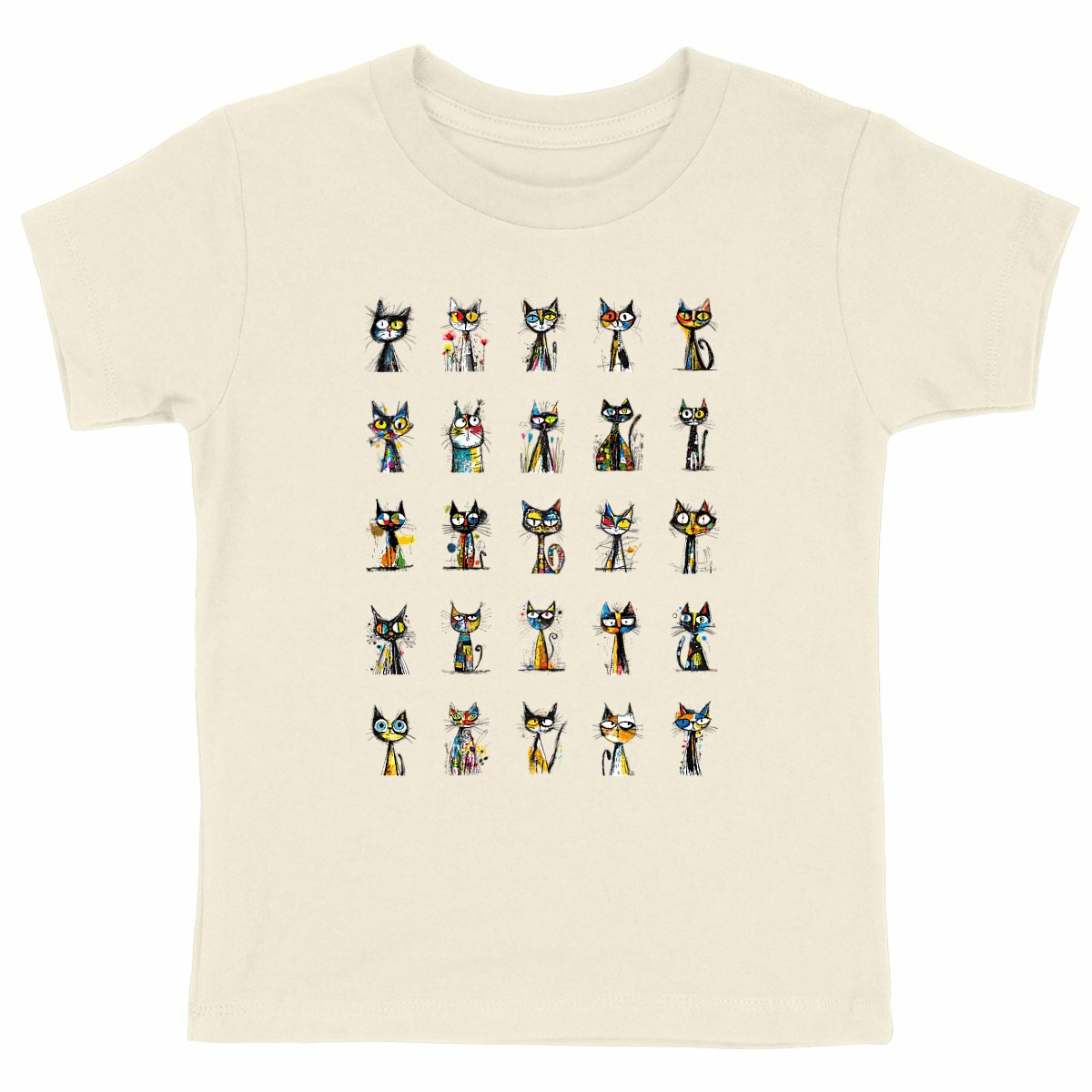 Image front Sweat à capuche Enfant Confort Bio -"Câlin entre Amis Chien & Chat"