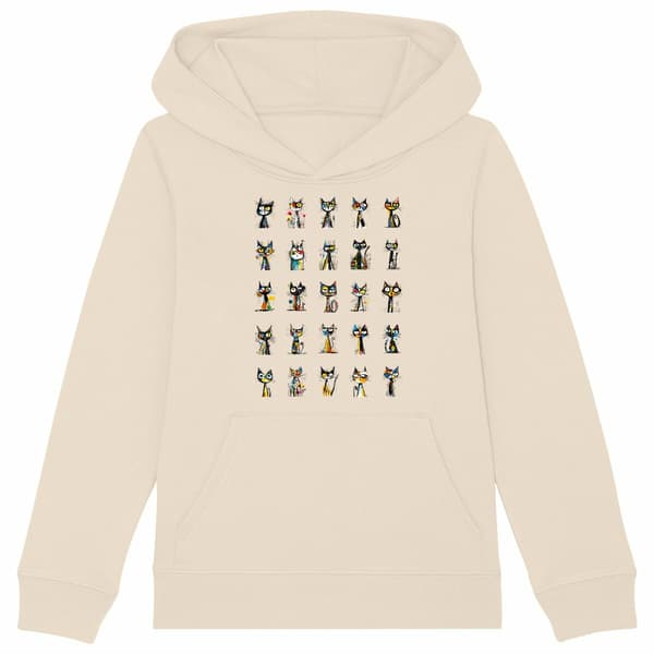 Image front Sweat à capuche Enfant Confort Bio - "Team Chats"
