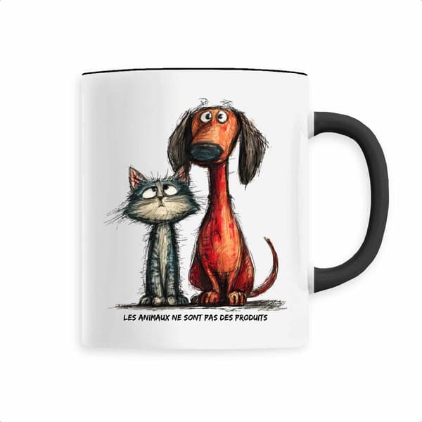 Image front Mug Céramique - "Les animaux ne sont pas des produits"