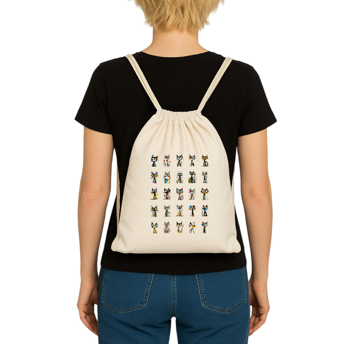 Image front Totebag Ethnique Recyclé - "Contre l'abandon, pour l'adoption"