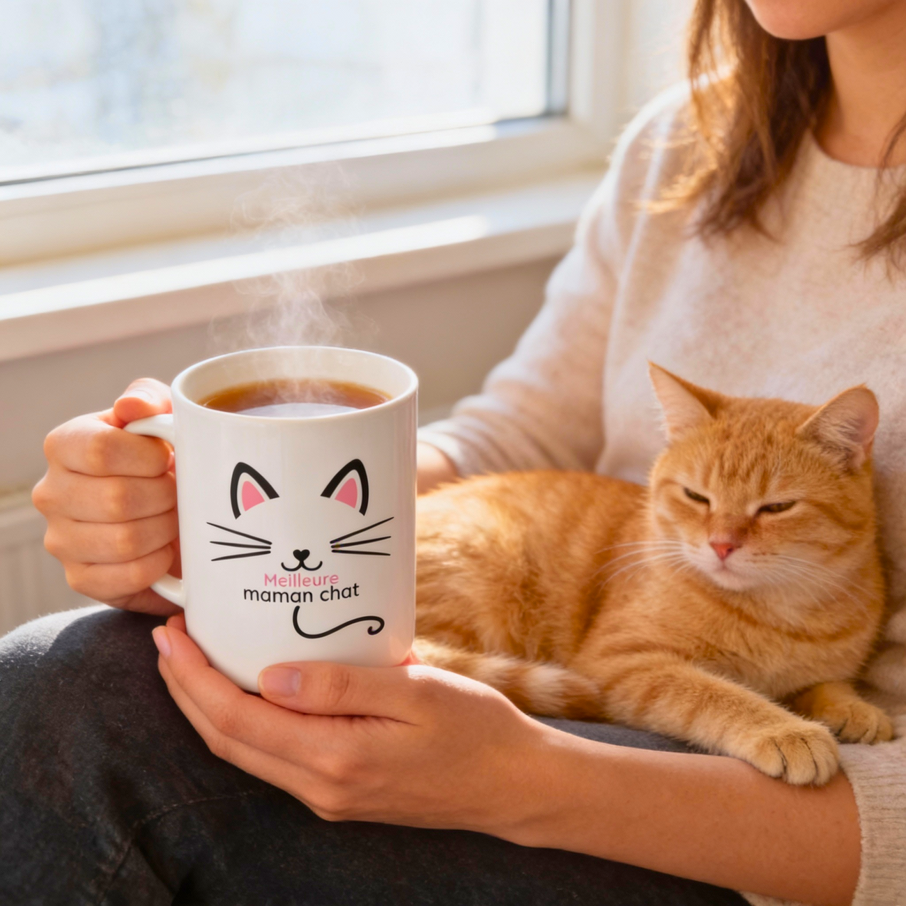 Image front Mug Meilleure Maman Chat - Tasse Céramique Design Chic - Idée Cadeau Chat