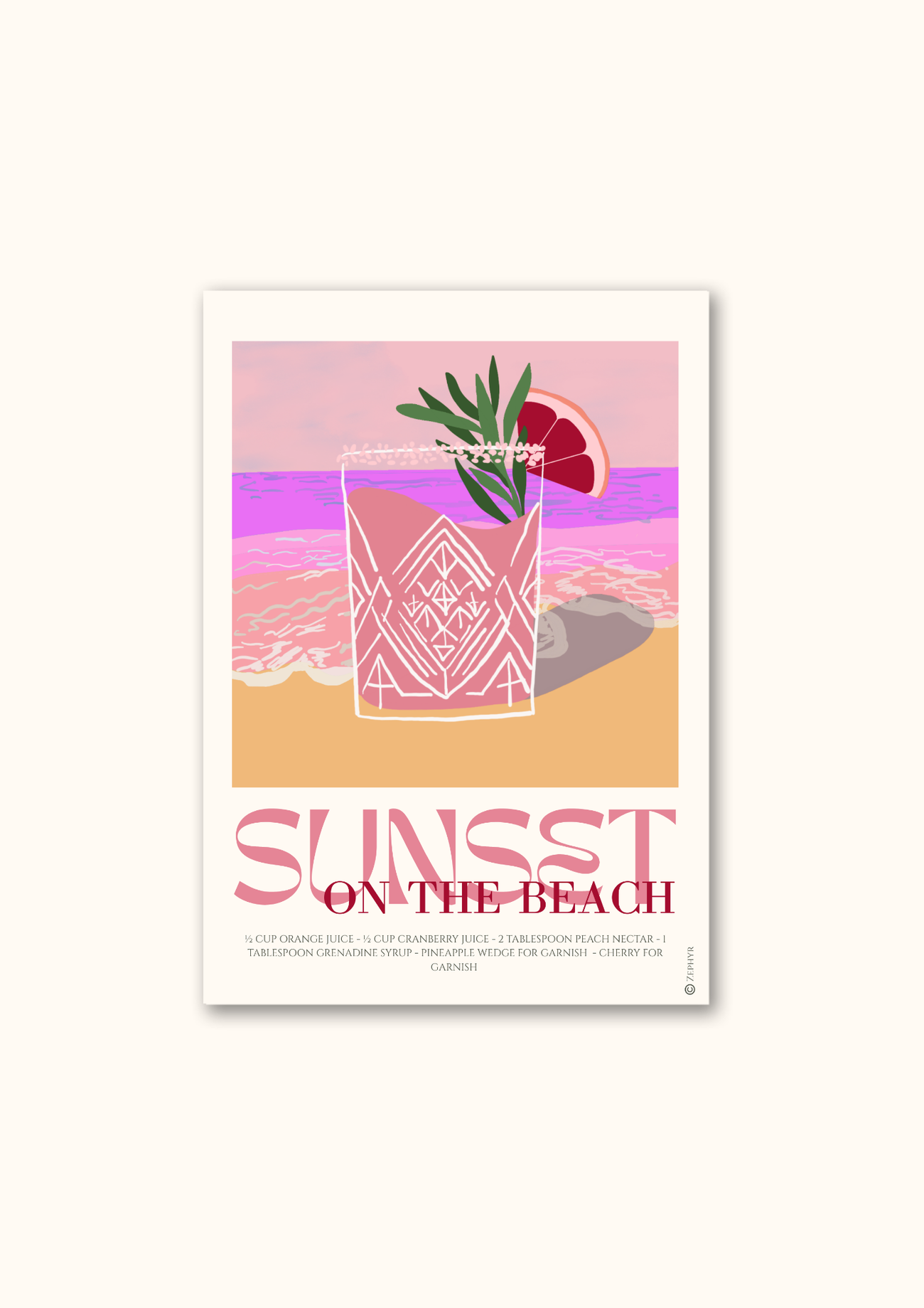 Poster Sunset on the beach