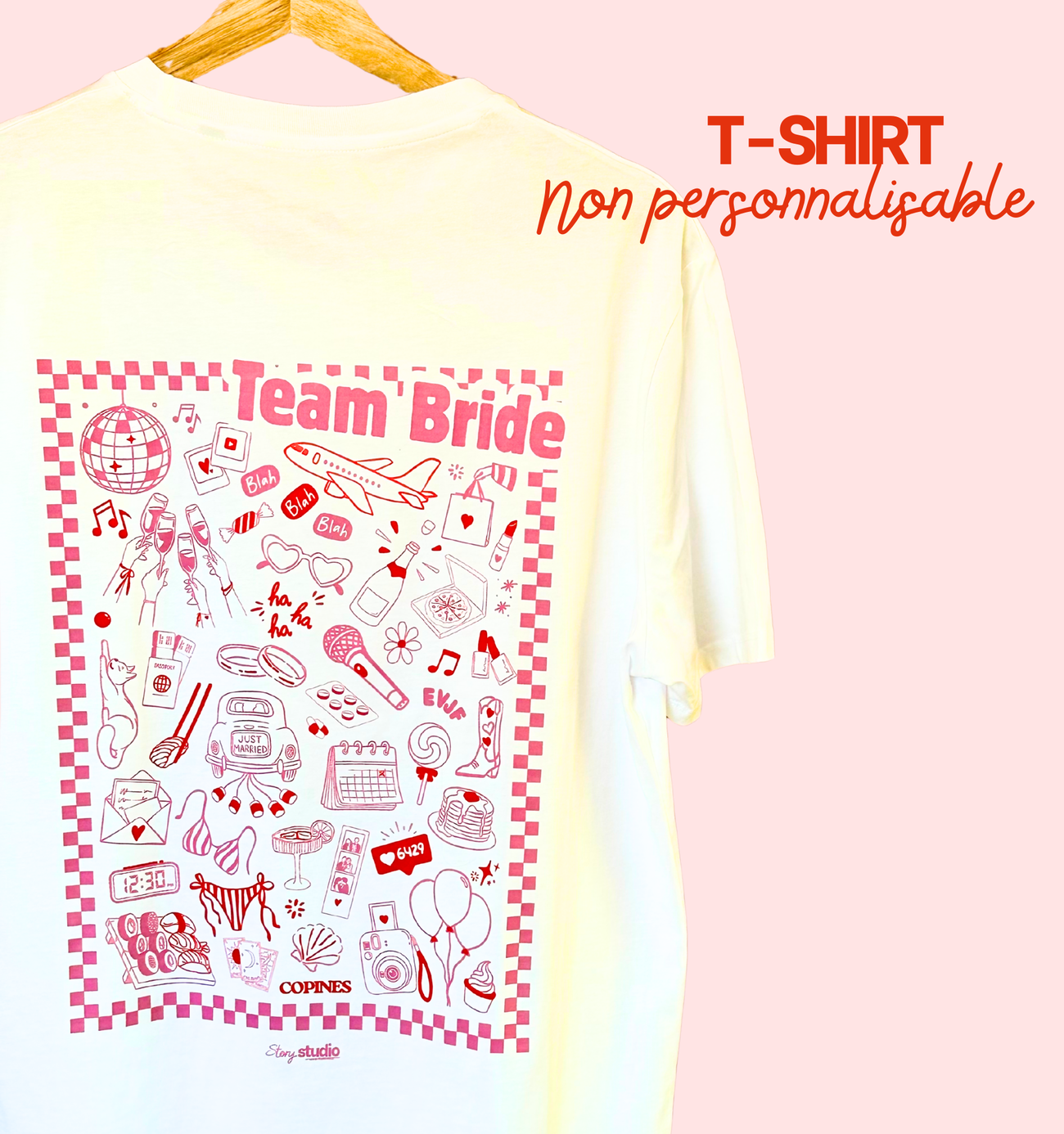 Image front T-shirt illustré EVJF – Team Bride
