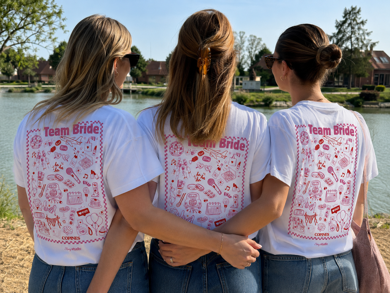 Image front T-shirt illustré EVJF – Team Bride