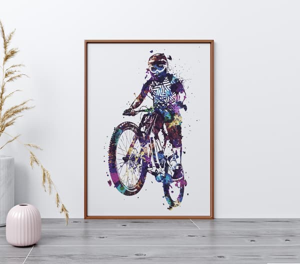 Image front Poster de VTT - Affiche d'art peinture de sport 