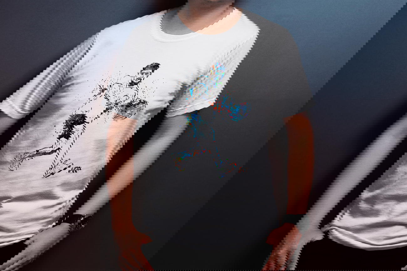 T-Shirt de tennis homme en coton bio - style peinture artistique