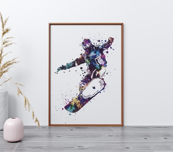 Image front Poster de Snowboard - Affiche d'art peinture de sport 